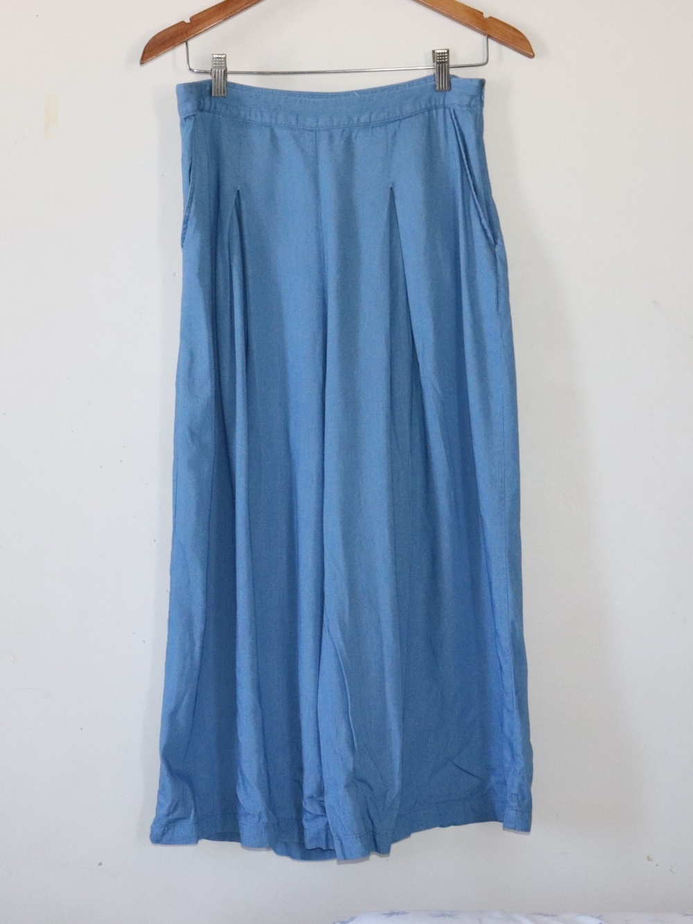 Mango Light Blue Wide-Leg Pants